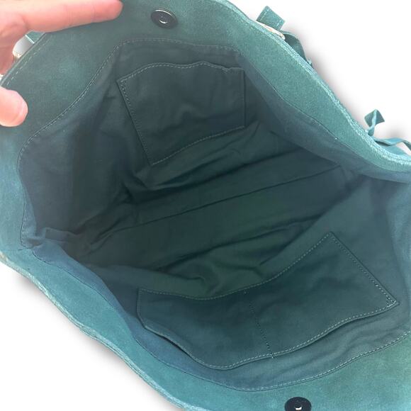 M.I.L.A. NWT Jade Green Genuine Leather Tassel Shoulder Luxe Tote Shoulder Bag - Picture 7 of 9